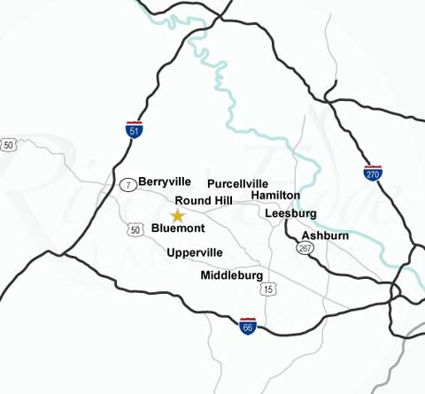 Map of River's Edge Landscapes service area in Northern Virginia